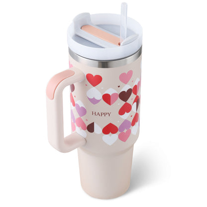 Insulated Tumbler with Handle - Relaxing Cozy Home