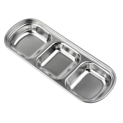 Stainless Steel Divided Dip Bowls - Relaxing Cozy Home