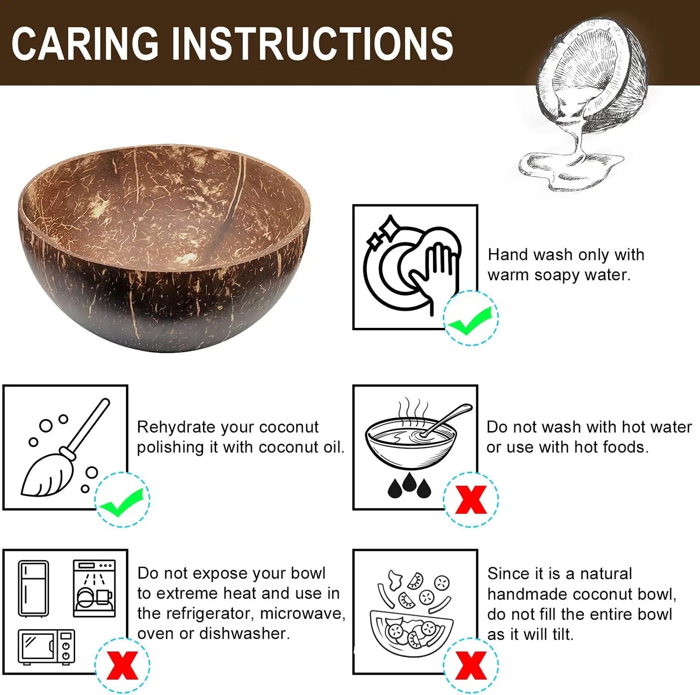 Coconut Shell Serving Bowls - Relaxing Cozy Home