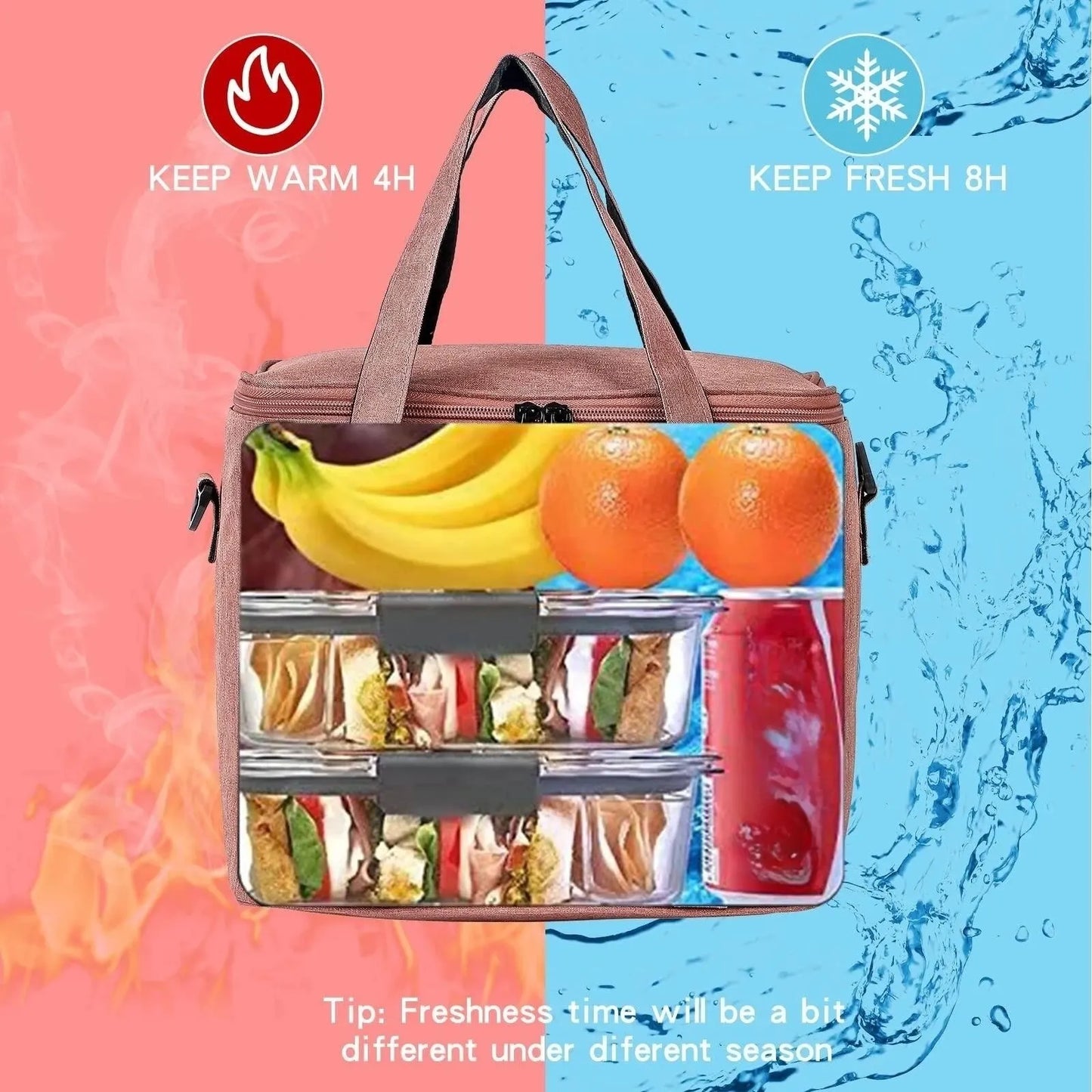 Insulated Lunch Bag Tote - Relaxing Cozy Home